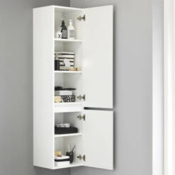 Tiger Karlo Kolomkast Sneeuwwit 160 Cm -Badkamer Verkoop Winkel 123 112