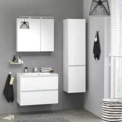 Tiger Karlo Kolomkast Sneeuwwit 160 Cm -Badkamer Verkoop Winkel 123 113