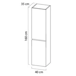 Tiger Karlo Kolomkast Sneeuwwit 160 Cm -Badkamer Verkoop Winkel 123 115