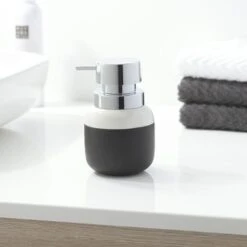 Sealskin Zeepdispenser Sphere Porcelein Zwart -Badkamer Verkoop Winkel 123 1242