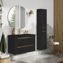 Atlantic kolomkast Stella Mat Zwart -Badkamer Verkoop Winkel 123 128