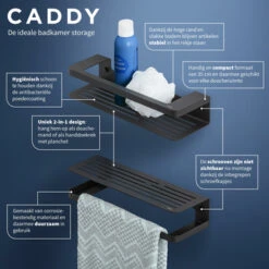 Tiger Douchemand Met Handdoekhouder Caddy Zw -Badkamer Verkoop Winkel 123 1346