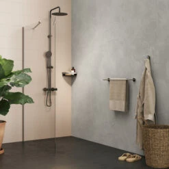 Tiger Hoekdouchemand Cooper 21 Cm RVS/zwart -Badkamer Verkoop Winkel 123 1359