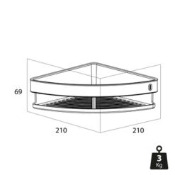 Tiger Hoekdouchemand Cooper 21 Cm RVS/zwart -Badkamer Verkoop Winkel 123 1362