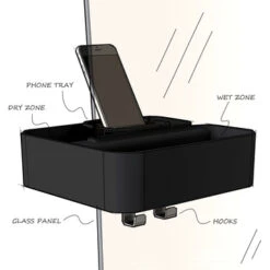 Tiger Douchemand Voor Douchewand 2-store Zwart -Badkamer Verkoop Winkel 123 1378