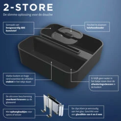 Tiger Douchemand Voor Douchewand 2-store Zwart -Badkamer Verkoop Winkel 123 1381