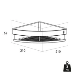 Tiger Hoekdouchemand Carv 21 Cm Zwart -Badkamer Verkoop Winkel 123 1393