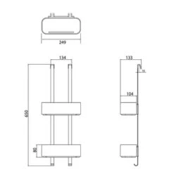 Tiger Doucherek Ophangbaar 2-store 25cm Zwart -Badkamer Verkoop Winkel 123 1412