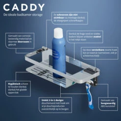 Tiger Douchemand Met Haak Caddy Chroom -Badkamer Verkoop Winkel 123 1420