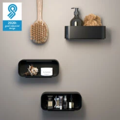 Tiger Wandrek/douchemand 2-store 25cm Zwart -Badkamer Verkoop Winkel 123 1454