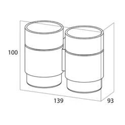 Tiger Dubbele Bekerhouder Nomad Hangend Met Bekers Zwart -Badkamer Verkoop Winkel 123 1510
