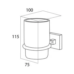 Tiger Bekerhouder Melbourne Hangend Met Beker Chroom -Badkamer Verkoop Winkel 123 1539