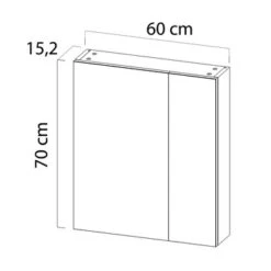 Tiger Spiegelkast S-Line 60cm Sneeuwwit -Badkamer Verkoop Winkel 123 191