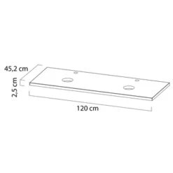Tiger Karlo Badkamermeubelset 120 Cm Chalet Eik Met Wit Houten Wasblad En Glanzend Witte Keramische Waskom -Badkamer Verkoop Winkel 123 20