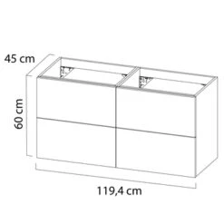 Tiger Karlo Badkamermeubelset 120 Cm Chalet Eik Met Wit Houten Wasblad En Glanzend Witte Keramische Waskom -Badkamer Verkoop Winkel 123 21