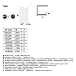 Sealskin Inloopdouche I AM A1 100x200 Cm Zwart -Badkamer Verkoop Winkel 123 2200