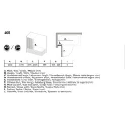 Sealskin Badklapwand S105 2-delig 140x100cm Chroom -Badkamer Verkoop Winkel 123 2263