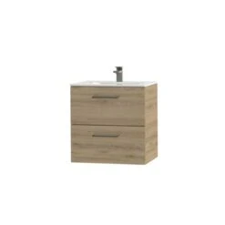 Tiger Badkamermeubel Studio 60cm Chalet Eik/wit Met RVS Greep -Badkamer Verkoop Winkel 123 227