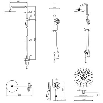 Tiger Regendoucheset Akcent Chroom Wit 8 Tiger Regendoucheset Akcent Chroom Wit - Afbeelding 6