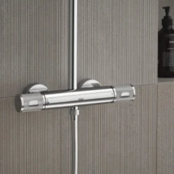 Grohe Douchesysteem Vitalio Joy 260 Cooltouch Met Thermostaatkraan Quickfix Chroom -Badkamer Verkoop Winkel 123 2333