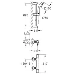 Grohe Precision Flow Douchethermostaat Incl. Doucheset 14 Grohe Precision Flow Douchethermostaat Incl. Doucheset -Badkamer Verkoop Winkel 123 2367