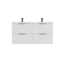 Tiger Badkamermeubel Studio 120cm Hoogglans Wit Met Platte RVS Greep -Badkamer Verkoop Winkel 123 244