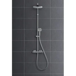 Hansgrohe Douchesysteem Vernis Blend 200 Met Thermostaatkraan Mat Zwart -Badkamer Verkoop Winkel 123 2484