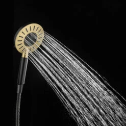 Tiger Regendoucheset Akcent Zwart/messing Incl Kraan En Handdouche Met 3 Straalstanden 14 Tiger Regendoucheset Akcent Zwart/messing Incl Kraan En Handdouche Met 3 Straalstanden -Badkamer Verkoop Winkel 123 2525