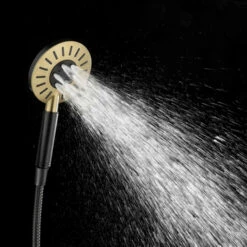 Tiger Regendoucheset Akcent Zwart/messing Incl Kraan En Handdouche Met 3 Straalstanden 15 Tiger Regendoucheset Akcent Zwart/messing Incl Kraan En Handdouche Met 3 Straalstanden -Badkamer Verkoop Winkel 123 2526