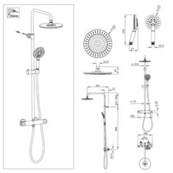 Tiger Regendoucheset Akcent Zwart/messing Incl Kraan En Handdouche Met 3 Straalstanden 17 Tiger Regendoucheset Akcent Zwart/messing Incl Kraan En Handdouche Met 3 Straalstanden -Badkamer Verkoop Winkel 123 2528
