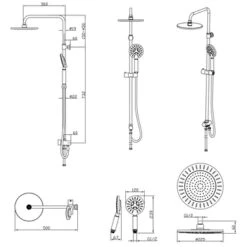 Tiger Regendoucheset Akcent Zwart Messing -Badkamer Verkoop Winkel 123 2567