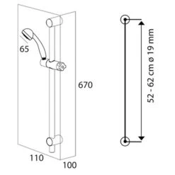 Tiger Doucheset Splash Como Met Glijstang Chroom -Badkamer Verkoop Winkel 123 2574