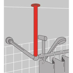 Sealskin Plafondsteun Seallux Voor Douchegordijnstang Chroom 60 Cm -Badkamer Verkoop Winkel 123 2673