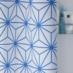 Sealskin Douchegordijn Triangles Blauw 180x200 Cm -Badkamer Verkoop Winkel 123 2688