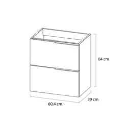 Tiger Badmeubelset Pocket 60 Cm Met 2 Lades Wit Incl. Looppoten -Badkamer Verkoop Winkel 123 270