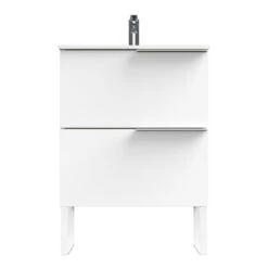 Tiger Badmeubelset Pocket 60 Cm Met 2 Lades Wit Incl. Looppoten -Badkamer Verkoop Winkel 123 273