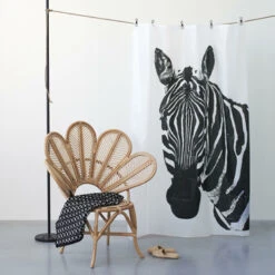 Sealskin Douchegordijn Zebra 180x200cm Zwart/wit -Badkamer Verkoop Winkel 123 2752