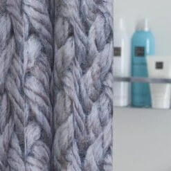 Sealskin Douchegordijn Knitted Grijs 180x200 Cm -Badkamer Verkoop Winkel 123 2757