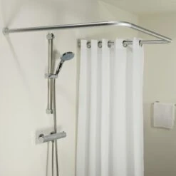 Sealskin Douchegordijnstang Seallux Combi Mat Aluminium -Badkamer Verkoop Winkel 123 2768