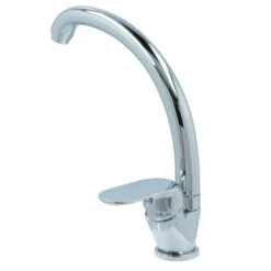 OK Keukenkraan Met Hoog Gebogen Uitloop En Hendel Chroom -Badkamer Verkoop Winkel 123 2833