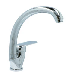 OK Keukenkraan Met Hoog Gebogen Uitloop En Hendel Chroom -Badkamer Verkoop Winkel 123 2837