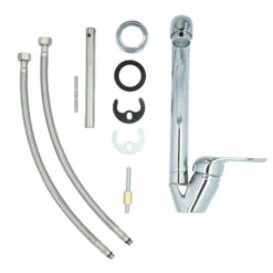 OK Keukenkraan Met Hoog Gebogen Uitloop En Hendel Chroom -Badkamer Verkoop Winkel 123 2840