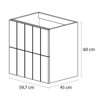Tiger Maryport Badkamermeubelset 60 Cm Mat Wit Met Licht Eiken Wasblad, Witte Keramische Opzetkom En Matzwarte Grepen 6 Tiger Maryport Badkamermeubelset 60 Cm Mat Wit Met Licht Eiken Wasblad, Witte Keramische Opzetkom En Matzwarte Grepen - Afbeelding 4