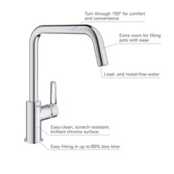 Grohe Keukenkraan Start Hoge U-uitloop QuickFix Chroom 17 Grohe Keukenkraan Start Hoge U-uitloop QuickFix Chroom -Badkamer Verkoop Winkel 123 2896