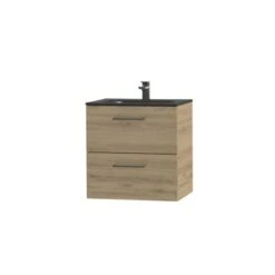 Tiger Badkamermeubel Studio 60cm Chalet Eik/matzwart Met RVS Greep 7 Tiger Badkamermeubel Studio 60cm Chalet Eik/matzwart Met RVS Greep -Badkamer Verkoop Winkel 123 29