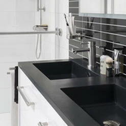 Tiger Karlo Badkamermeubel 120 Cm Mat Zwart Met Zwarte Wastafel -Badkamer Verkoop Winkel 123 325