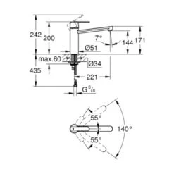 Grohe Keukenkraan Get M Met Hendel Chroom 6 Grohe Keukenkraan Get M Met Hendel Chroom -Badkamer Verkoop Winkel 123 3255