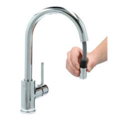 Atlantic Keukenkraan Jeremy Met Hendel En Uittrekbare Sproeikop Chroom -Badkamer Verkoop Winkel 123 3279