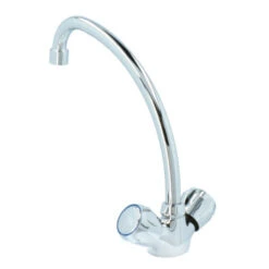 Handson Keukenkraan Thomas 2-knops Chroom Met Uitloop 235mm -Badkamer Verkoop Winkel 123 3321