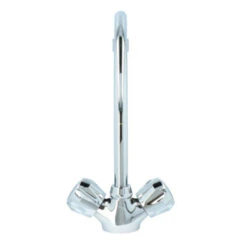 Handson Keukenkraan Thomas 2-knops Chroom Met Uitloop 235mm -Badkamer Verkoop Winkel 123 3322